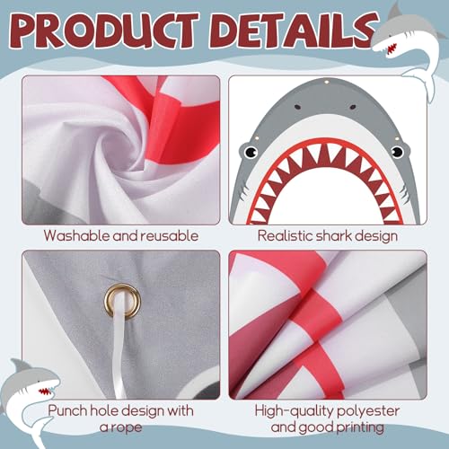 Halloween Shark Car Decorations Kit - Trunk or Treat Backdrop & Rope