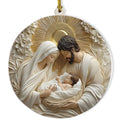 Nativity Holy Family 3D Acrylic Christmas Tree Ornament - Religious Holiday Keepsake