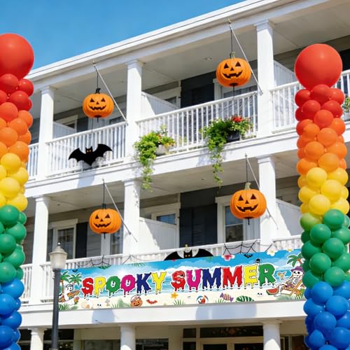 Summer Halloween Banner - Tropical Pool Party Decorations for Outdoor Celebrations