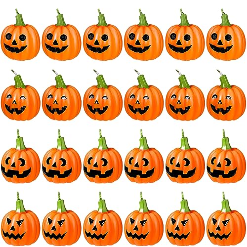 Halloween Pumpkin Candle Set - Cute Ghost Face Tealights, 24 Pieces - Pumpkin Variation