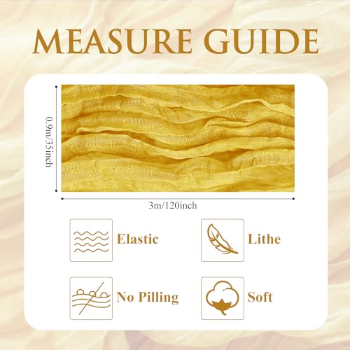 Cheesecloth Table Runner 10FT Gold Boho Rustic Sheer Wedding Decor - 1 Pack