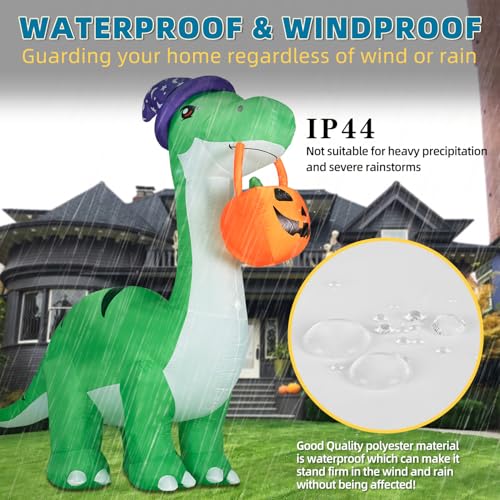10FT Green Inflatable Dinosaur Halloween Decoration with LED Lights - Outdoor Yard Decor