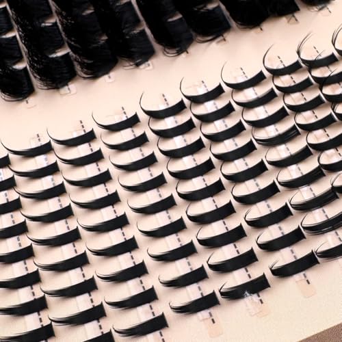 DIY Faux Mink Lash Clusters with Spikes - Wispy Fluffy Eyelash Extensions, Reusable False Eyelashes - Chase/M-200D+300D