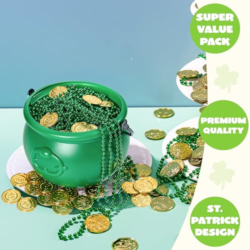 Green Plastic Cauldron for St. Patrick's Day Party Supplies - 7.5 Inch