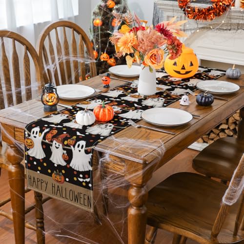 Halloween Table Runner 13x48 Inch Pumpkin Spooky Fall Home Decor