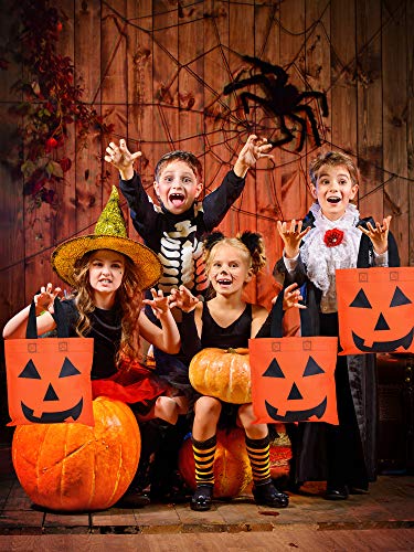 24-Pack Halloween Pumpkin Tote Bags 12 Inch Jack O Lantern Gift Bags for Party & Trick-or-Treating