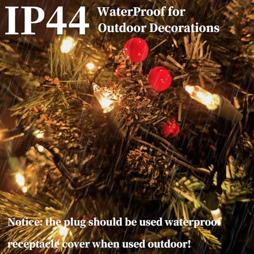 Wabarle Connectable Christmas Lights 100 Count Warm White Indoor Outdoor 2-Pack