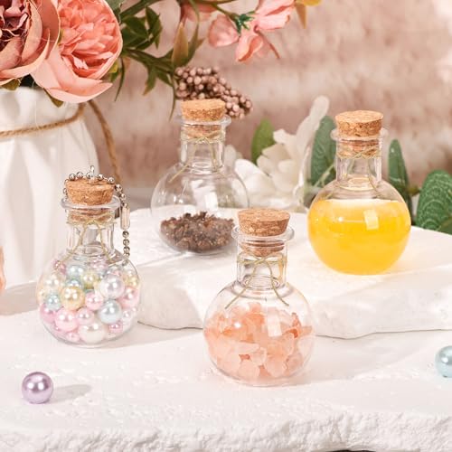 20 Pack Mini Plastic Bottles with Corks - Clear Small DIY Craft Bottles for Parties