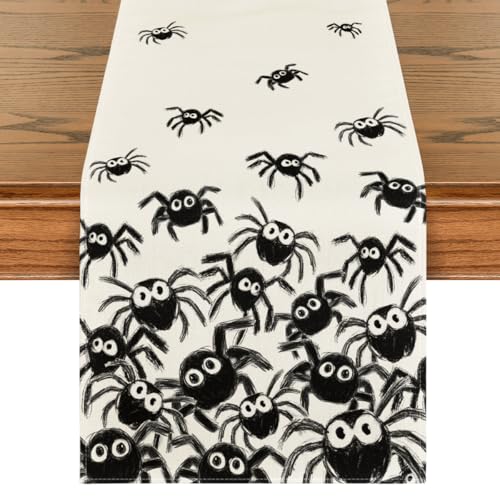 Halloween Table Runner 13x90 Inches Beige Polyester Home Party Decor