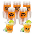Halloween Party Cups - 50 Clear 12oz Plastic Disposable & Reusable Drinkware