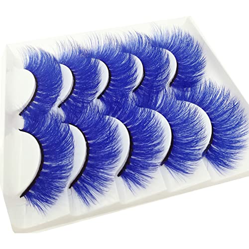 Colorful Blue False Eyelashes for Makeup & Costume - Dark Blue (MQ304-Dark Blue)