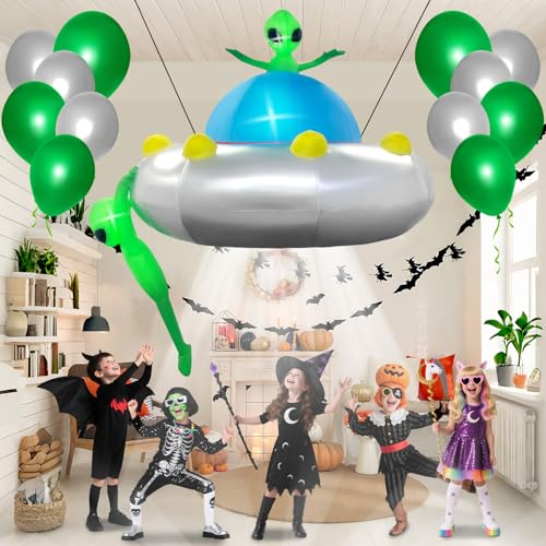 Kalolary 6FT Halloween Inflatable Hanging Alien UFO Outdoor Decoration - Variation of This Listing