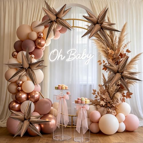 Brown Star Balloons - Boho Birthday Decorations for Balloon Arch & Party Supplies