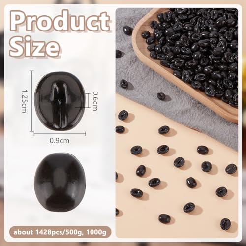 Artificial Coffee Beans Decor 1000g Set - Realistic Faux Coffee Beads for Home & Shop Display