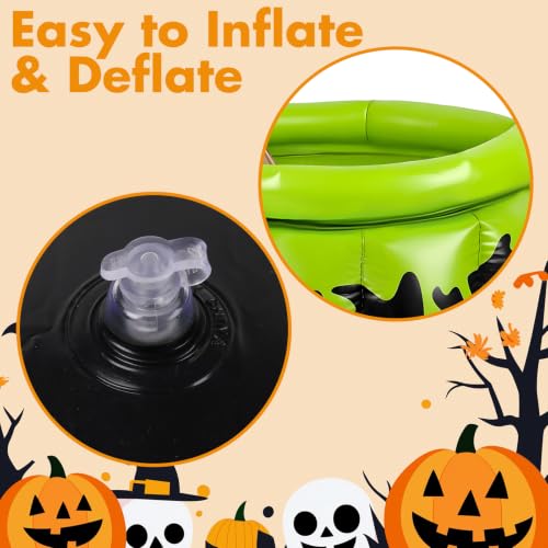 Inflatable Witch Cauldron Beverage Cooler - Leak-Proof Pool & Halloween Party Ice Bucket