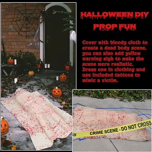 Halloween Inflatable Props Set - 4 Life-Size Outdoor Decorations with Tattoos