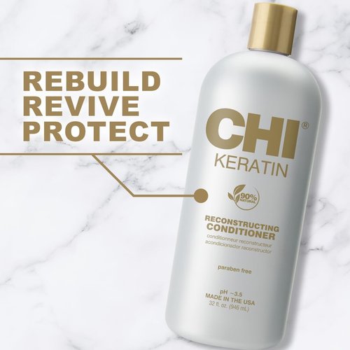 CHI Keratin Conditioner - Healthier Hair, Adds Shine & Prevents Breakage | 32 Oz, Sulfate-Free