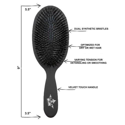 RPZL Boar Bristle Brush - Cushioned Styling Tool for Smoothing & Polishing Hair - All Hair Types, Wet or Dry