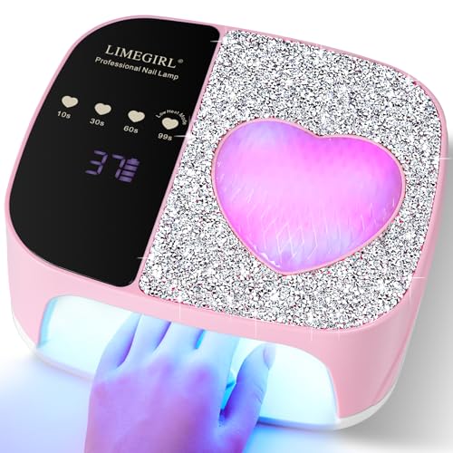 Pink UV LED Nail Lamp Kit for Gel Polish - Fast Curing, Rechargeable & Cordless