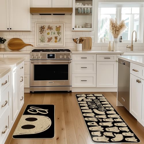 Halloween Kitchen Mat Set of 2 - Non-Slip Decorative Floor Mats for Home Decor