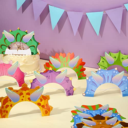Dinosaur Party Hats 32 Pcs Kids Birthday Supplies - Assorted Styles, Adjustable