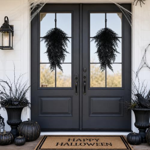 Black Teardrop Swags 4 Pack - Halloween Gothic Outdoor Decor, 32 Inch