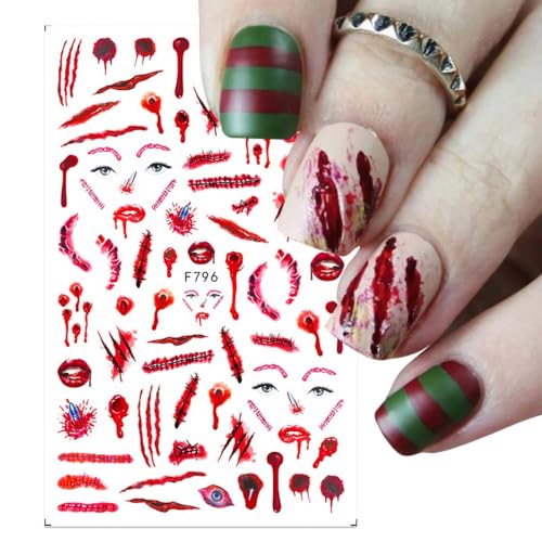 Halloween Gothic 3D Nail Decals - Self-Adhesive Halloween Nail Art Stickers - 5 Sheets