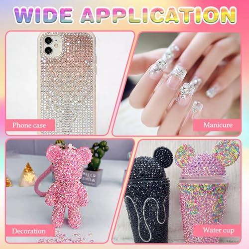 32,000 Pcs Resin Rhinestones Kit for Nail Art & Crafting - Multicolor Flatback Gems with Glue & Tools