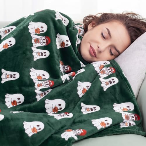 Football Ghost Halloween Throw Blanket - 50x60 Inch Sofa Bed Blanket