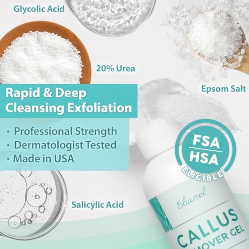 Ebanel Salon-Grade Callus Remover Gel with 20% Urea, 8.5 oz Pedicure Peel - Pack of 1
