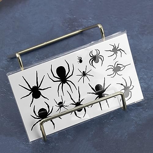 Halloween Temporary Tattoos Set for Kids and Adults - 10 Sheets with Skull Ghost Spider Designs