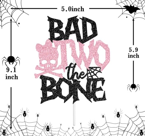 Rock & Roll 2nd Birthday Cake Topper Halloween Skull Baby Shower Decor