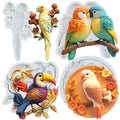 Bird Flower Silicone Mold Set - Parrot, Flower, Tree Branch Fondant Molds - Style B