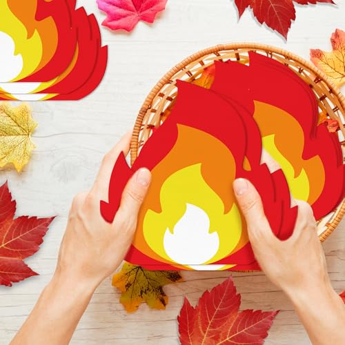 Fire-Shaped Paper Napkins for Parties - Flame Design Decor, 100 Pack