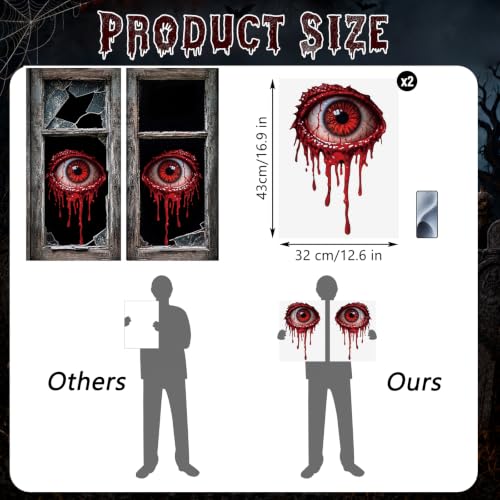 Halloween Blood Eye Window Clings - Spooky Web Design for Party Decor