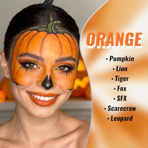 Orange Water-Based Face & Body Paint for Cosplay & Halloween - Vegan & Vivid