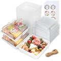Halloween Baked Goods Packaging 100 Pack - Clear Lid, Leak-Proof, 5.3x4.9x2.5 in, White Variation