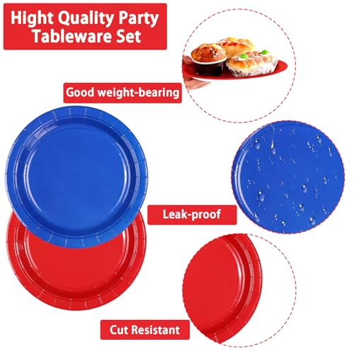 Red & Blue Birthday Party Supplies Set for 24 Guests - Serves 24