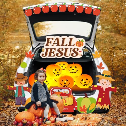 Halloween Trunk or Treat Car Decorations Kit - Fall of Jesus Pumpkin Variation