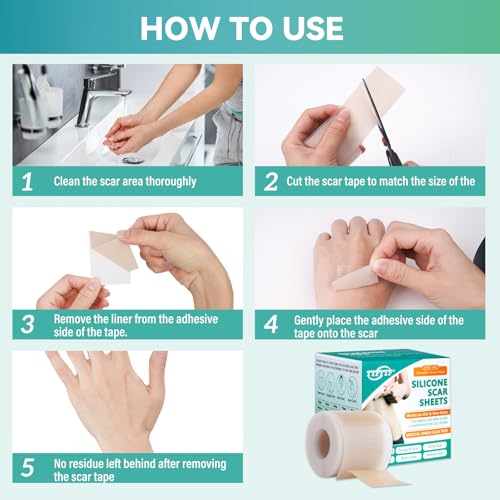 Reusable Silicone Scar Sheets for Face & Body - Medical Grade, 1.6x60 Inch Roll
