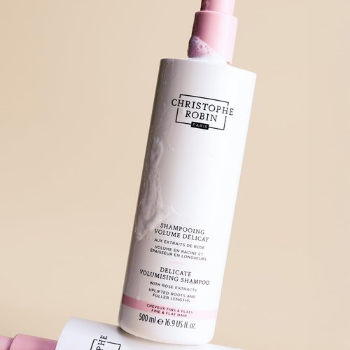 Christophe Robin Delicate Volumizing Shampoo - Rose Extracts for Thin, Fine Hair | Jumbo 16.9 fl. oz