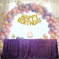Eternal Beauty Purple Sequin Tablecloth 90x132 Inch for Wedding - Rectangular