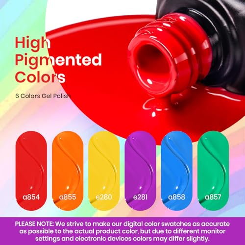 Beetles Halloween Gel Polish Set - Rainbow Flag Neon Colors, Variation B - Neon | Rainbow Flag