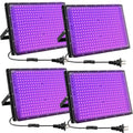 300W Waterproof UV Black Light Floodlight for Glow Party Halloween Decor - 4 Pack