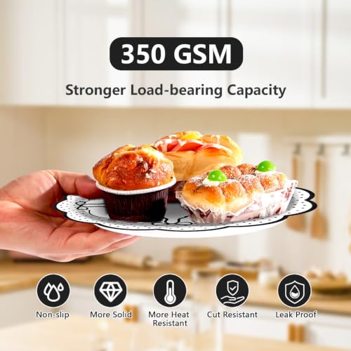 Black Bow Plates - 50 Dinner & Dessert Plates for Party & Celebration