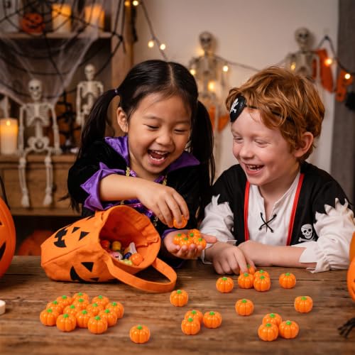 Mini Artificial Pumpkins Bulk - 100 Pcs Halloween Fall Decor & Tabletop Decorations
