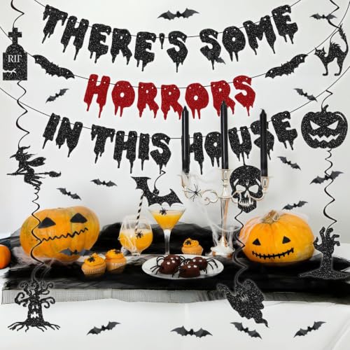 Halloween Decorations Banner Bat Swirl Party Decor Indoor - Spooky Set