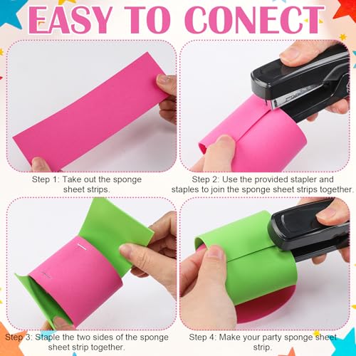 Colorful EVA Chain Garland Kit with Stapler - DIY Classroom and Party Decor