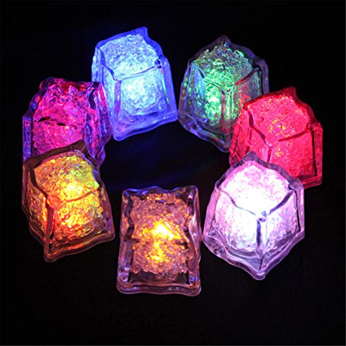 Waterproof LED Ice Cubes 48 Pack MultiColor Light Up Party & Wedding Decorations
