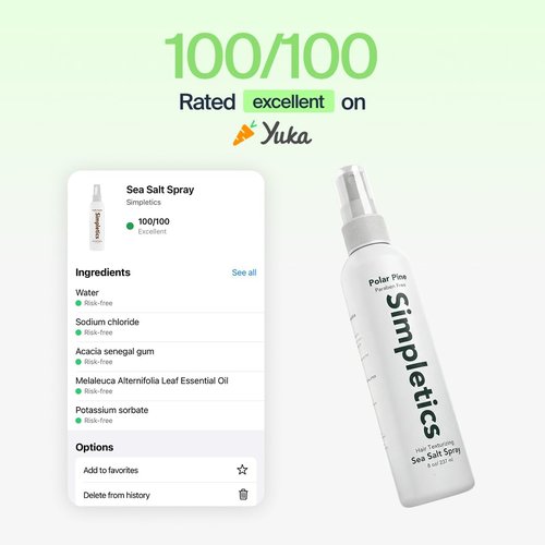 Simpletics Himalayan Sea Salt Hair Spray - Vanilla Scented, Natural 5-Ingredient Formula for Beach Waves & Volume | Light Hold, Non-Greasy, Paraben & Sulfate Free - 8 fl oz
